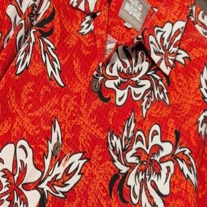 Red Floral Button Down Shirt